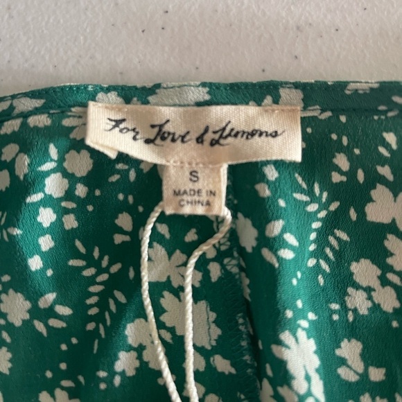 NWT For Love & Lemons Green White Floral Crop Top Size Small‎ - Picture 4 of 8